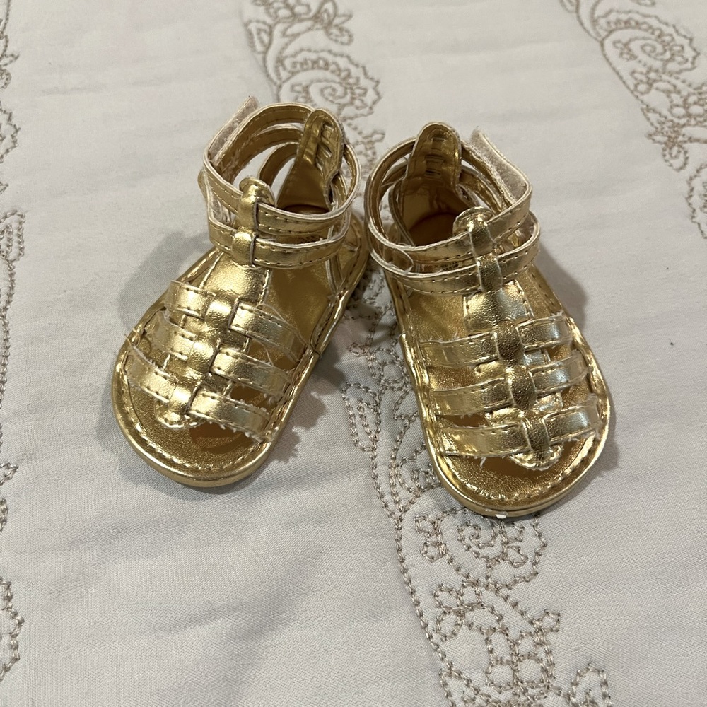 Gold Gladiator infant Sandals